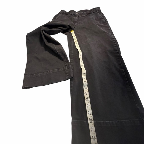 Eileen Fisher Cotton Wide Leg Cropped Black Jeans Sz 25 - Picture 8 of 12